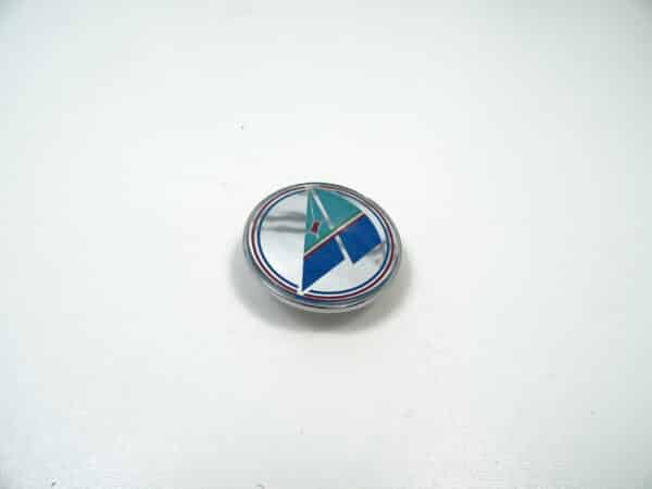 Emblema "Azzurra" redondo tapa maletero trasero plástico 84-85 Fiat 124 Spider