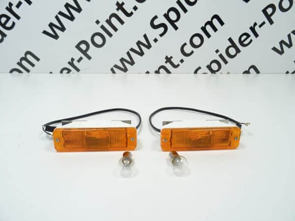 Juego de intermitentes universales (2 piezas) adecuado para kit de conversión de parachoques cromados Fiat 124 Spider