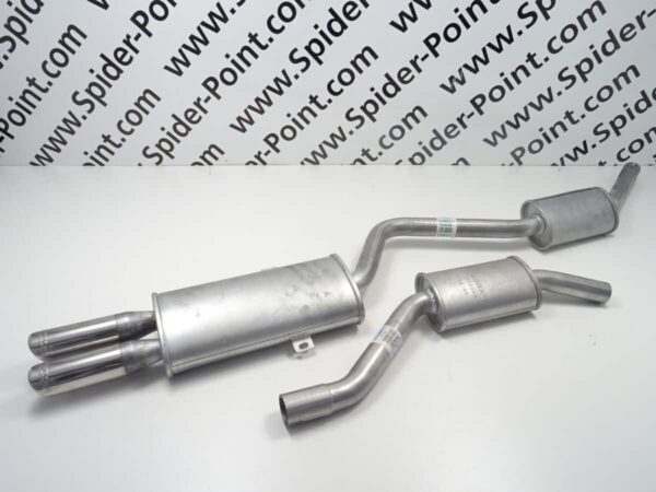 Impianto di scarico in acciaio org. Abarth *CSA 2 pezzi pre/silenziatore posteriore !!! Doppio terminale !!! Fiat 124 Spider