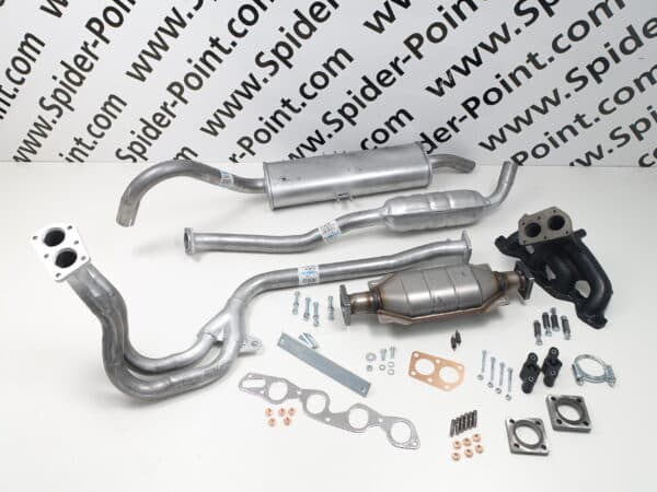 Kit impianto di scarico 2000 sterzo a cremagliera Convertitore catalitico FIAT 124 Spider